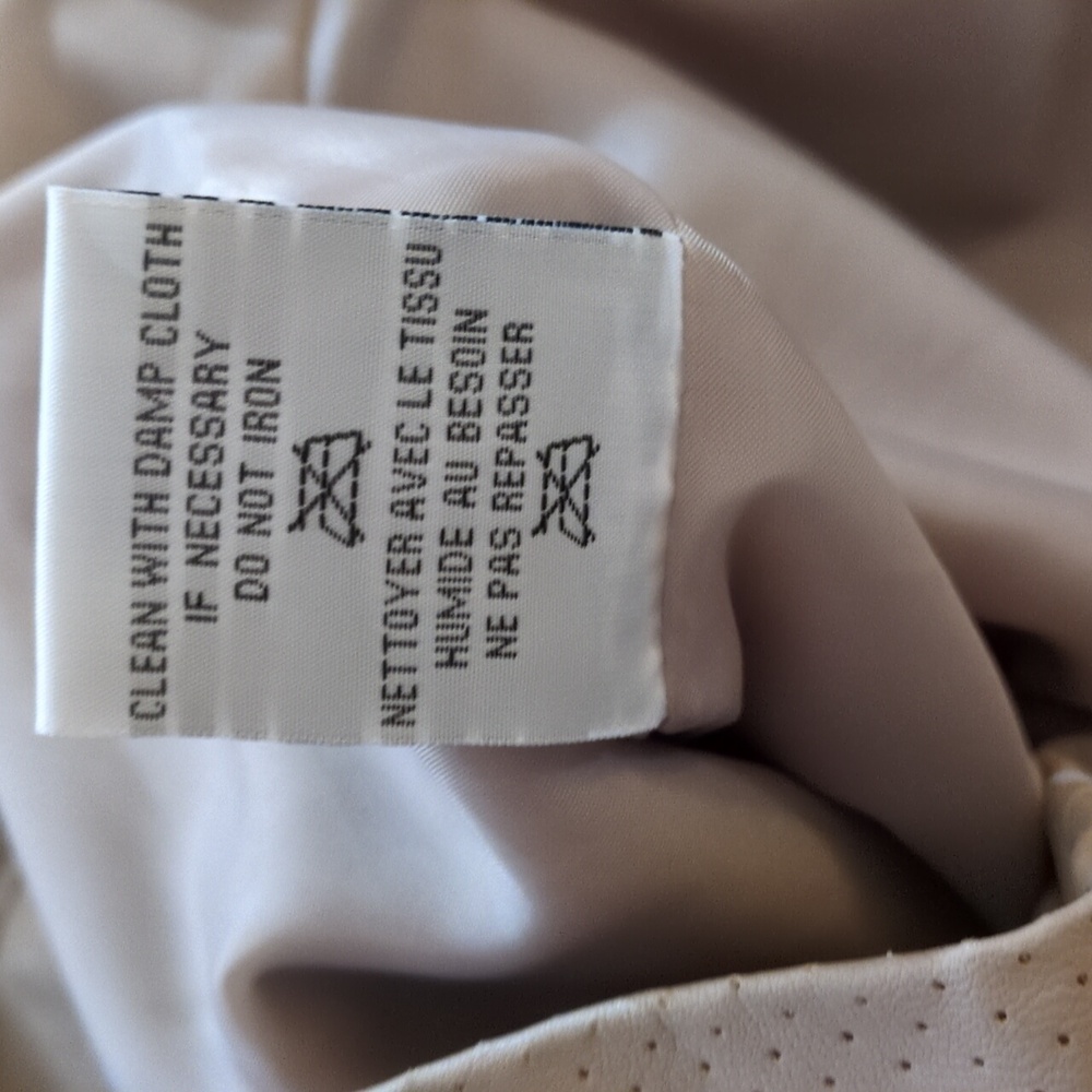 Bagatelle Faux Leather Fitted Jacket Zipper Details Beige Tan Taupe Size S - Picture 10 of 10